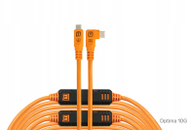 Kabllo USB C Tether Tools TetherPro Optima 10G, 9.4m, Straight to Right, portokalli