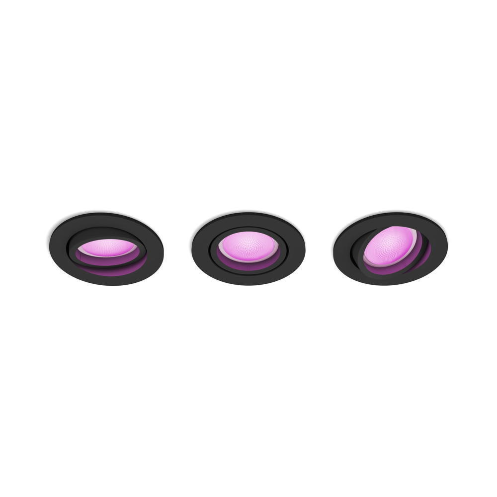 Spot i fshehur Philips Hue Centura, set 3 copë, Bluetooth, i zi