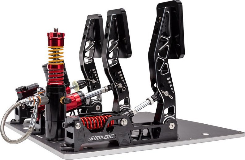 Set pedalesh Simagic P2000, 3 pedale, frenë hidraulike 200 kg load cell, i zi