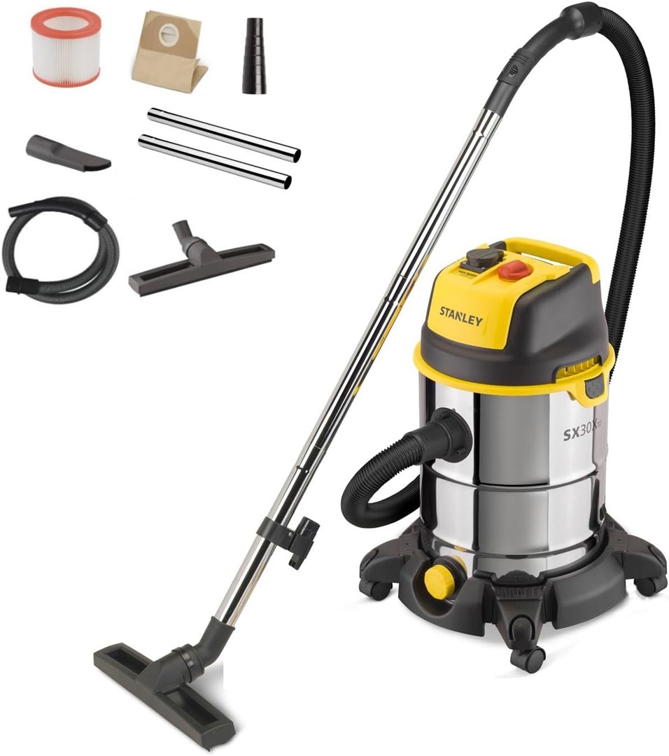 Fshesë industriale Stanley SXVC30XTDE, 30L, inox, e verdhë