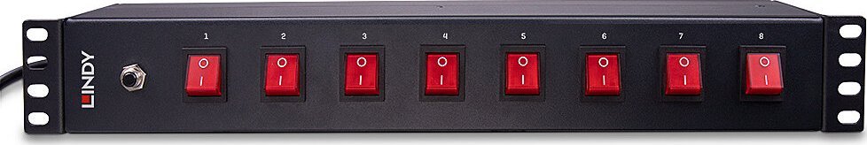 Panel energjie Lindy 73025, 8 dalje Schuko, 1.5U, i zi