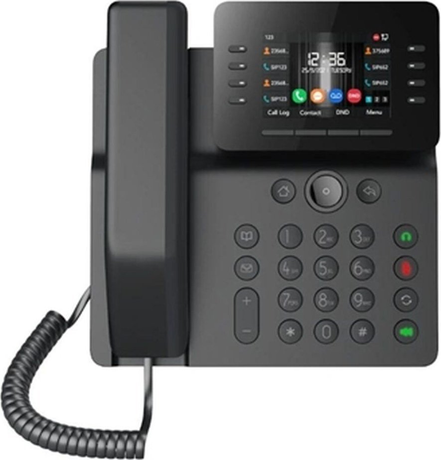 Telefon IP Fanvil V64, 12 linja, ekran LCD me ngjyra, Wi-Fi, i zi
