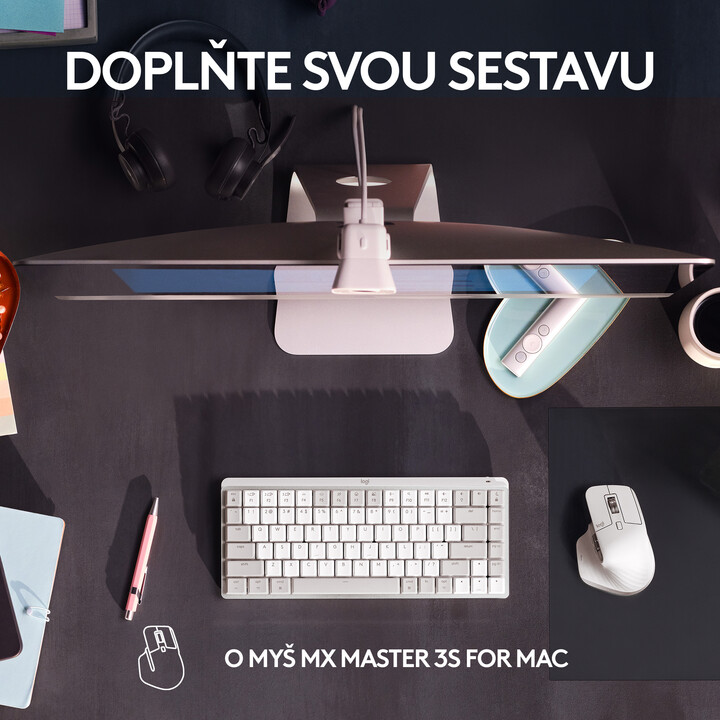 Tatierë Logitech MX Mechanical Mini për Mac, gri e çelët