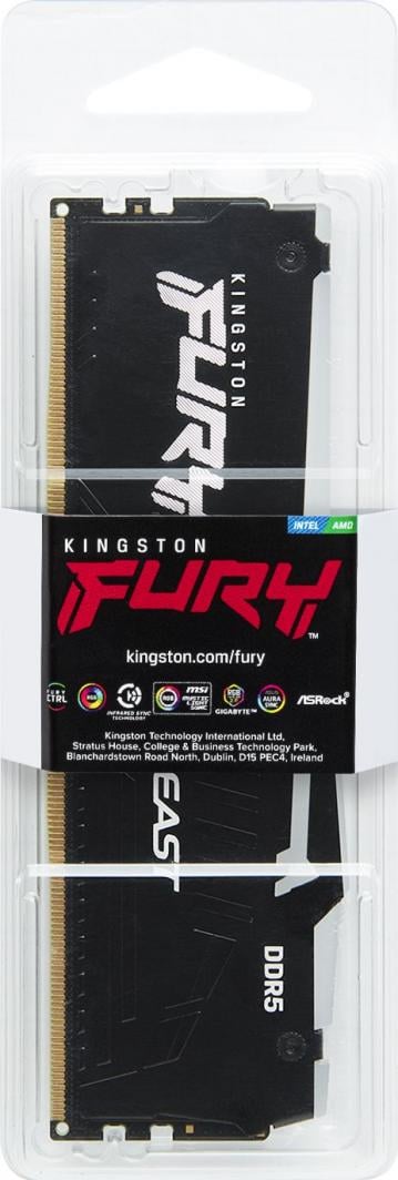 Memorie Kingston Fury Beast RGB, DDR5, 8 GB, 5600 MHz, CL40, KF556C40BBA-8