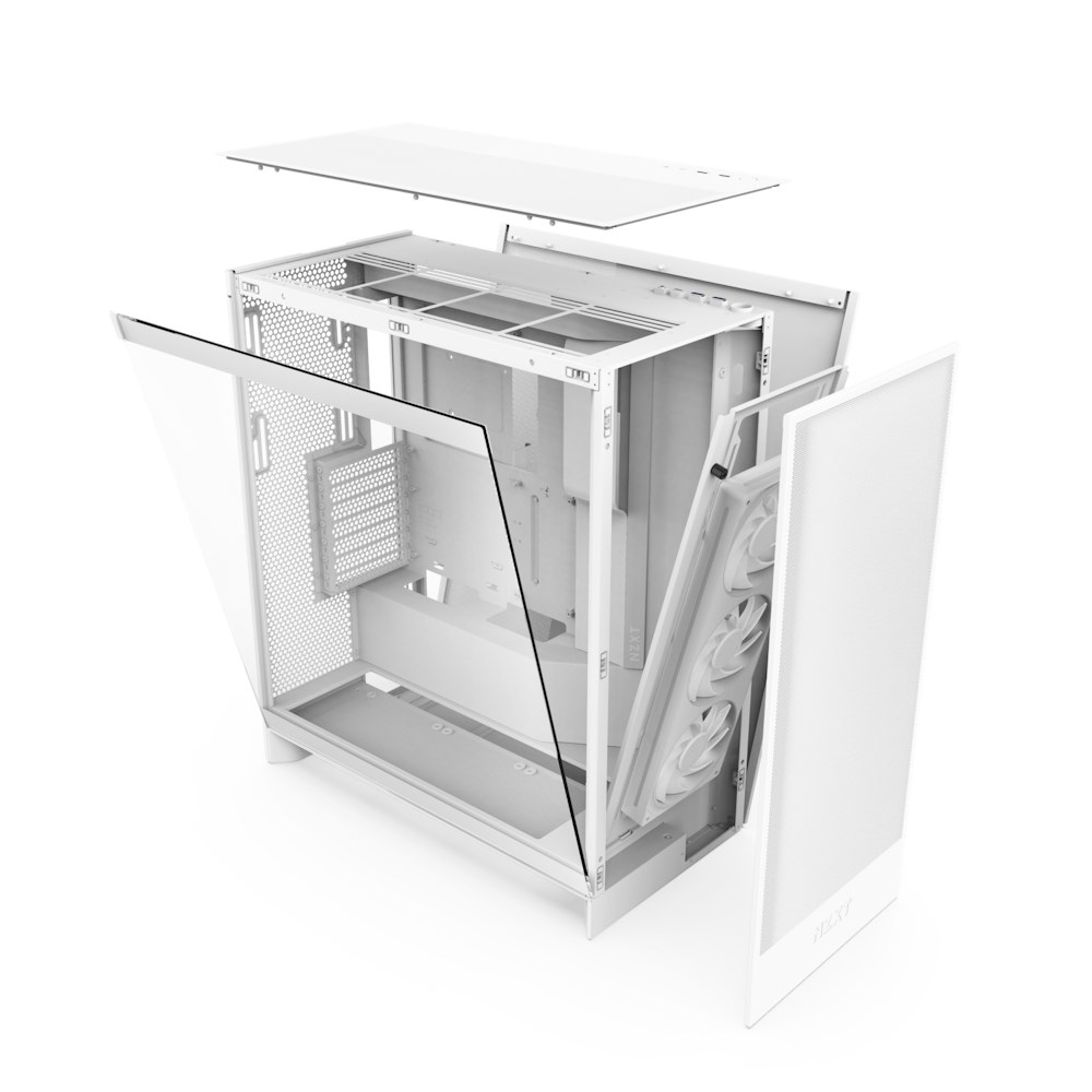 Kuti PC NZXT H7 Flow RGB 2024, Mid Tower, me ftohje rrjetë, e bardhë