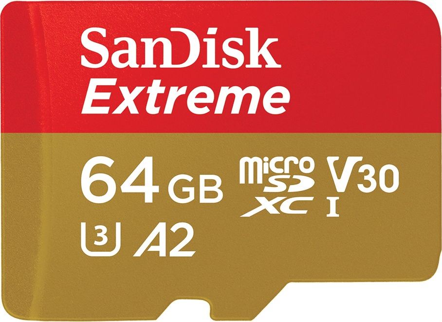 Kartë memorie SanDisk Extreme microSDXC, 64GB, Class 10 UHS I U3 A2 V30