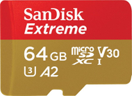 Kartë memorie SanDisk Extreme microSDXC, 64GB, Class 10 UHS I U3 A2 V30