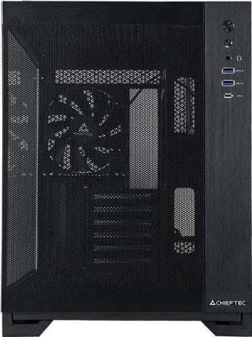Kutia PC Chieftec GM-30B-M-OP, micro ATX, xham i temperuar, e zezë