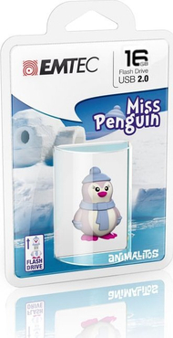 USB flash Emtec Animalitos Miss Penguin, 16GB, USB 2.0, shumëngjyrësh
