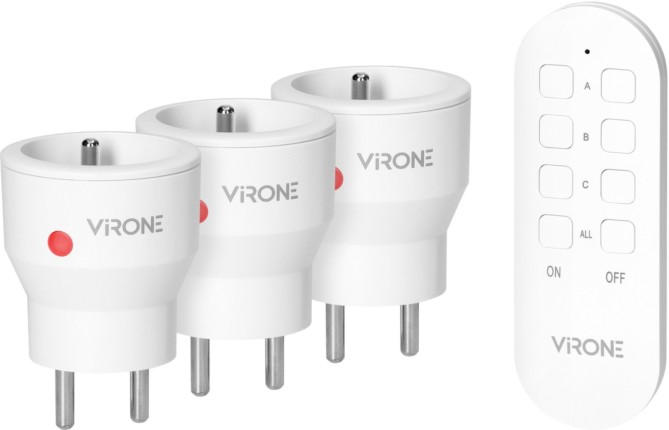 Сет безжични приклучници Orno Virone RS-8, 3+1, 2300W, бел