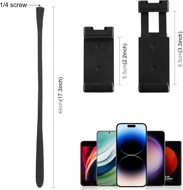 Tripod fleksibël dhe monopod Puluz PU882B, për telefon dhe GoPro, i zi