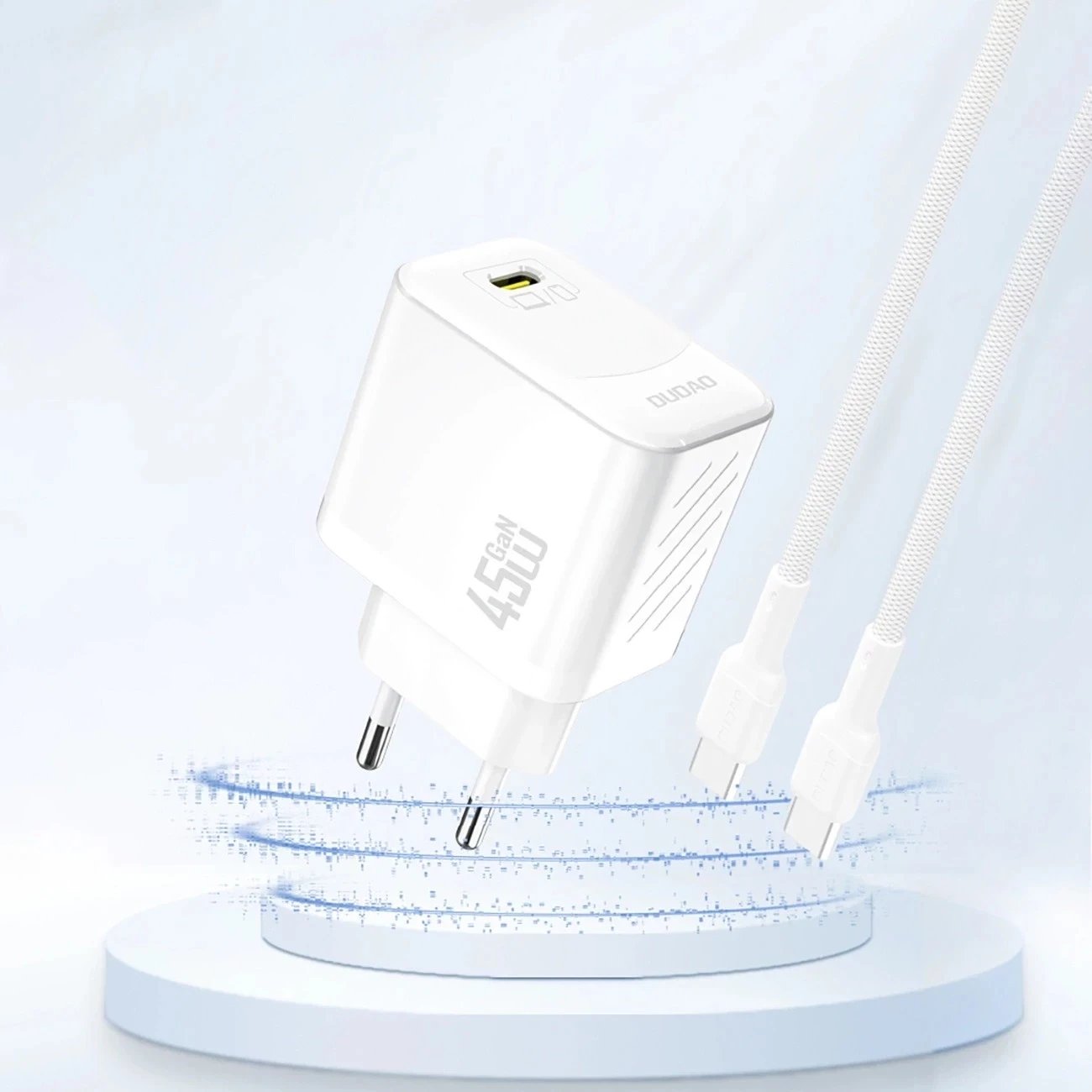 Полнач за ѕид Dudao A28EU, 45W GaN, USB C, бел