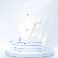 Полнач за ѕид Dudao A28EU, 45W GaN, USB C, бел