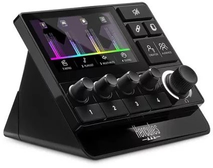 Set streaming Hercules Stream Essentials, kontrollues audio XLR, mikrofon dinamik, i zi