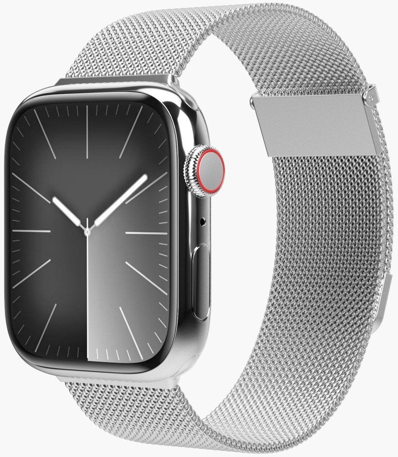 Rrip silikoni Vonmahlen Classic Band 2 për Apple Watch, përmasa standarde, argjend