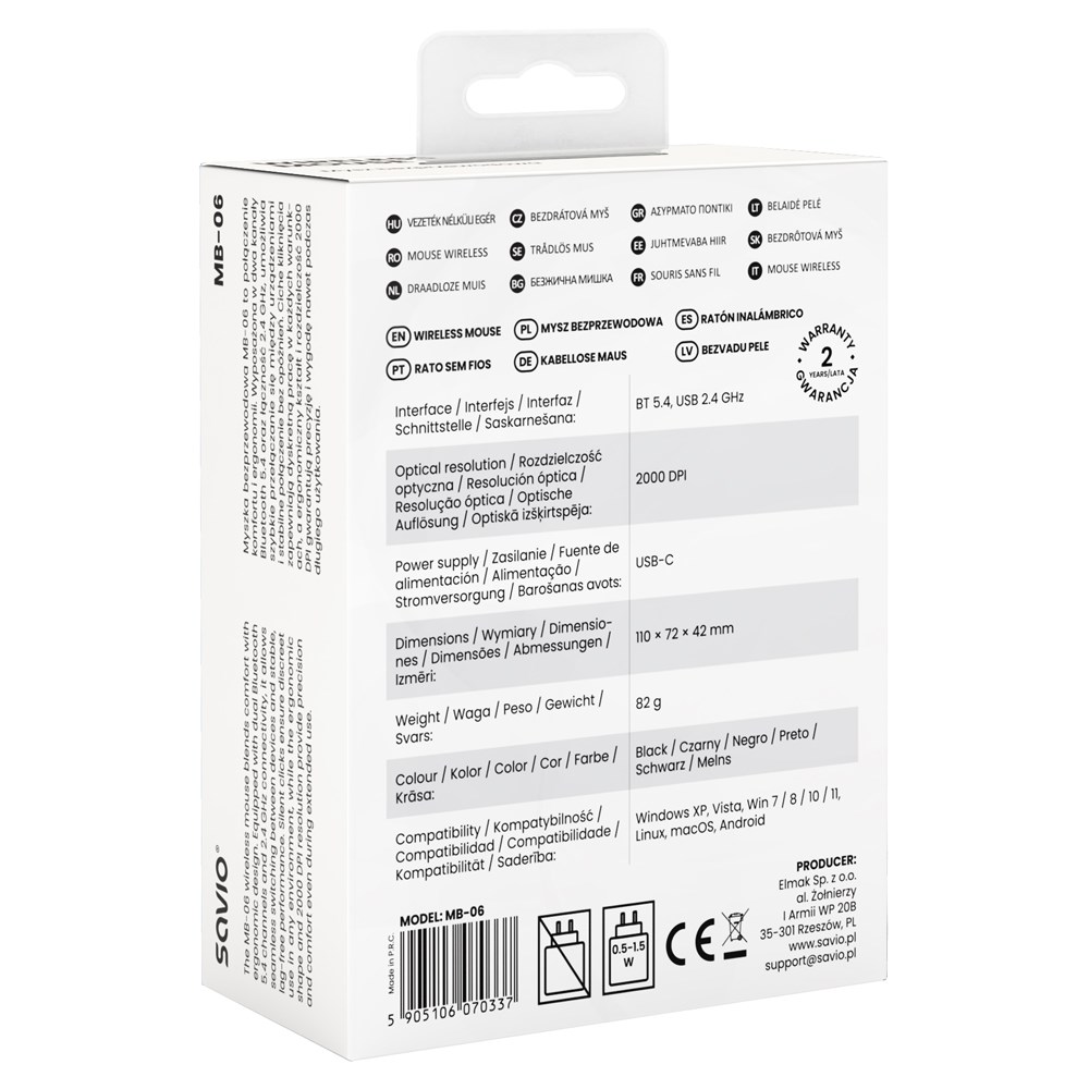 Maus Savio MB-06, Bluetooth, 3800 DPI, i zi