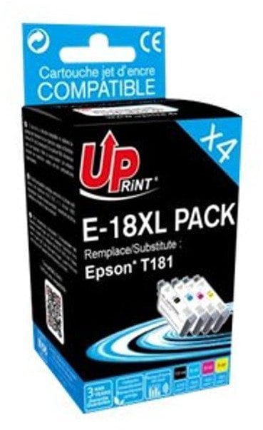 Set bojë printeri UPrint E-18XL, 4 kartridha, për Epson Expression Home, shumëngjyrëshe