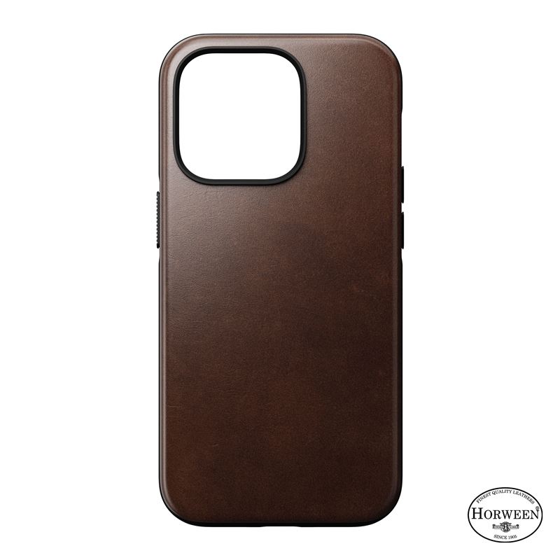 Futrollë lëkure Nomad Modern Case për iPhone 14 Pro, Horween, Rustic Brown
