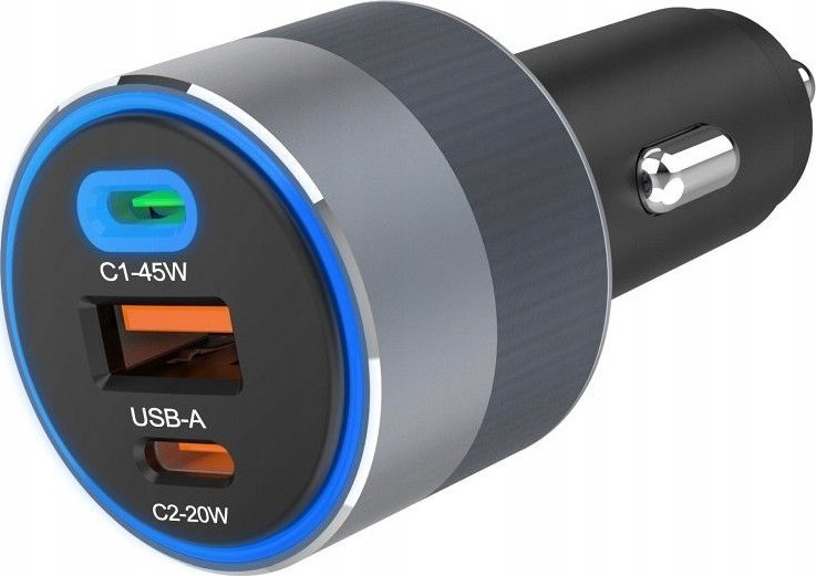 Karikues makine Forcell F-Energy Alu, 65W, 2x USB C 1x USB A, gri