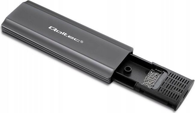 Kuti e jashtme Qoltec NV2271, për SSD M.2 SATA NVMe, USB C, 2TB, gri