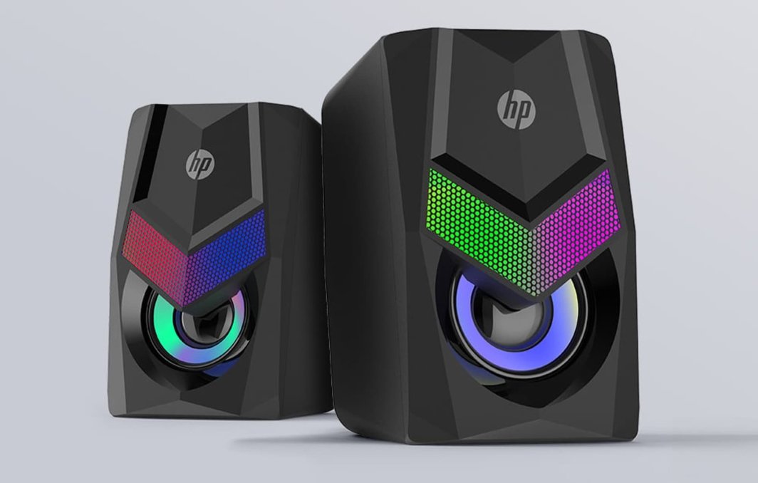 Altoparlantë multimedia HP DHE-6000, sistem 2.0, të zinj