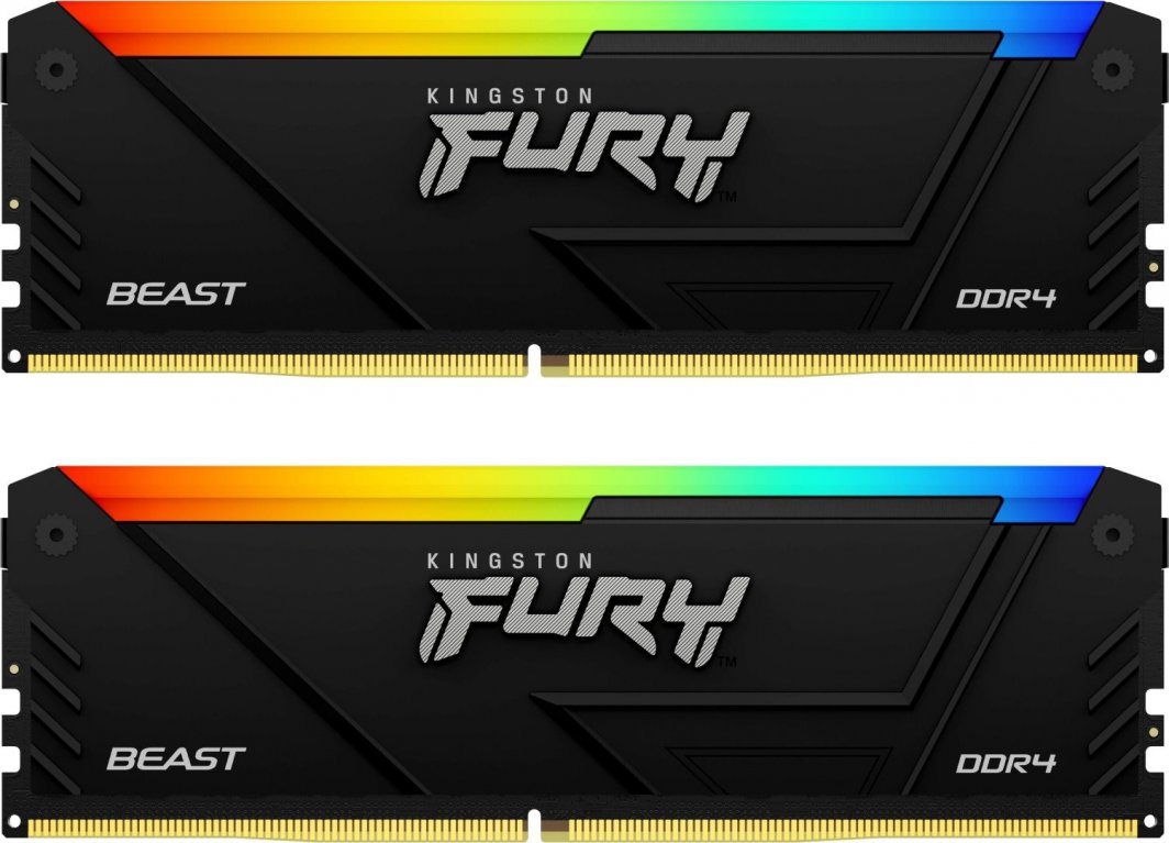 Memorie Kingston Fury Beast RGB, DDR4, 16 GB, 2666 MHz, CL16, KF426C16BB2AK2/16