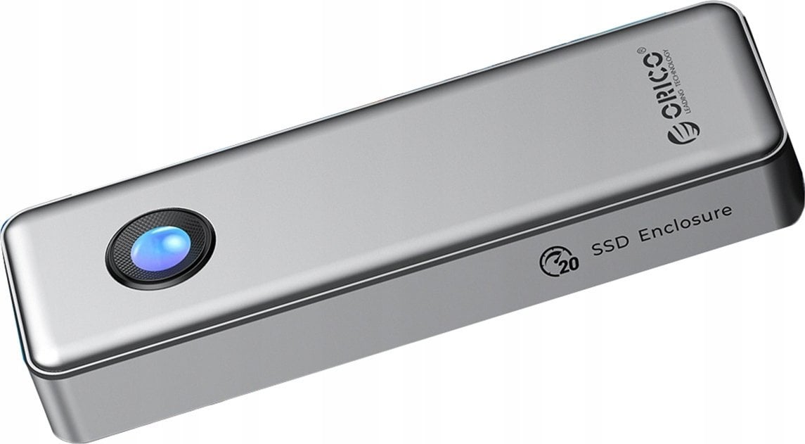 Надворешно куќиште за SSD Orico OUM2-G20, M.2 NVMe, USB-C 3.2 20Gb/s, сребрено