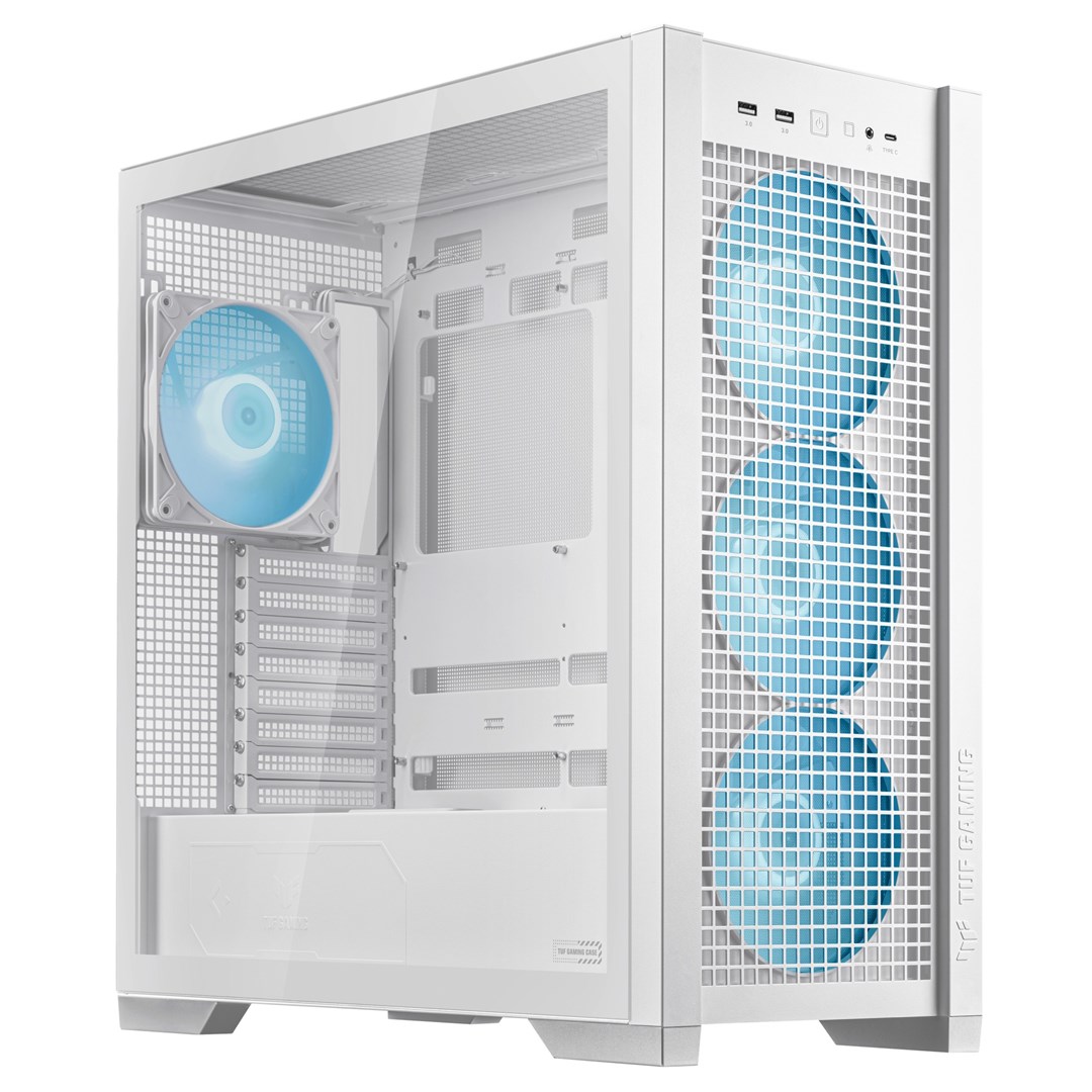 Kuti kompjuteri Asus TUF Gaming GT302 TG ARGB, ATX, xham i temperuar, e bardhë