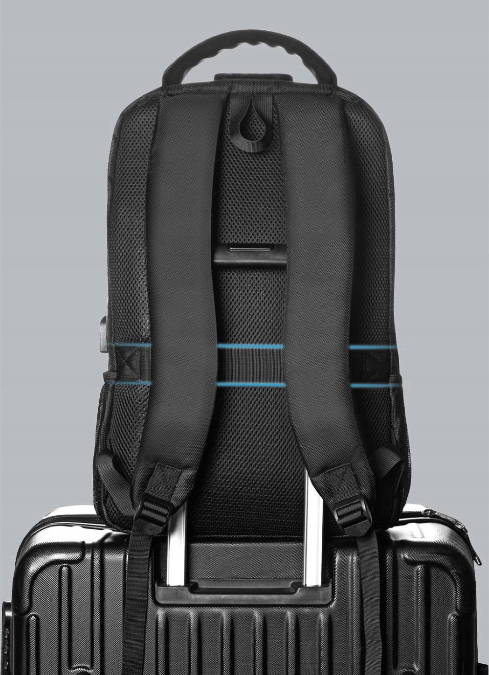 Торба за лаптоп Vention KRK, до 15,6", USB порт, црна