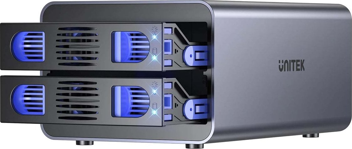 Kuti RAID për HDD Unitek, 2.5"/3.5", deri 40TB, USB C 10Gb/s, gri