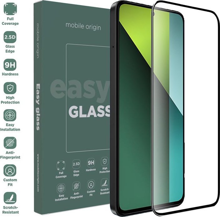 Xham mbrojtës Mobile Origin EasyGlass për Xiaomi Redmi Note 13 Pro, Double Strong, transparent