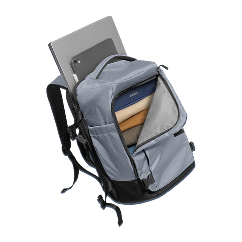 Çantë shpine udhëtimi Tomtoc Navigator T66 Liteway, 28L, për laptop 16", gri e çelët