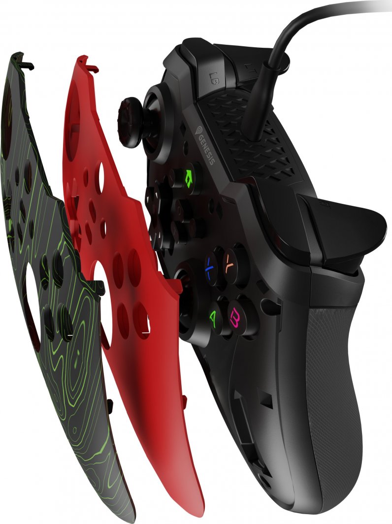 Kontroller Genesis Mangan 300, me kabllo, i kuq