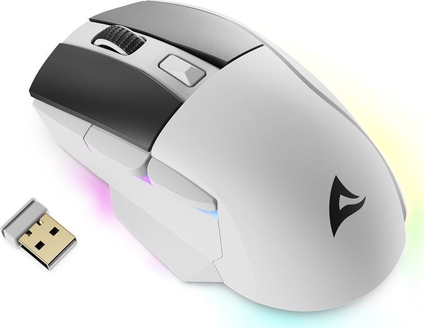 Mouse gaming Sharkoon SGM50W, pa kabllo, 6400 dpi, i bardhë