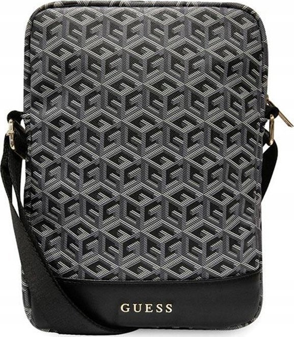 Çantë tabletësh Guess GCube Stripe, deri 10", lëkurë eko, e zezë