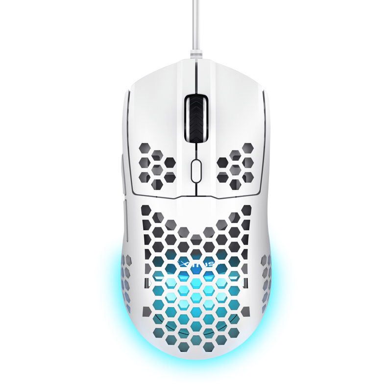 Maus gaming Trust GXT 928 Helox, optik, me kabllo, i bardhë