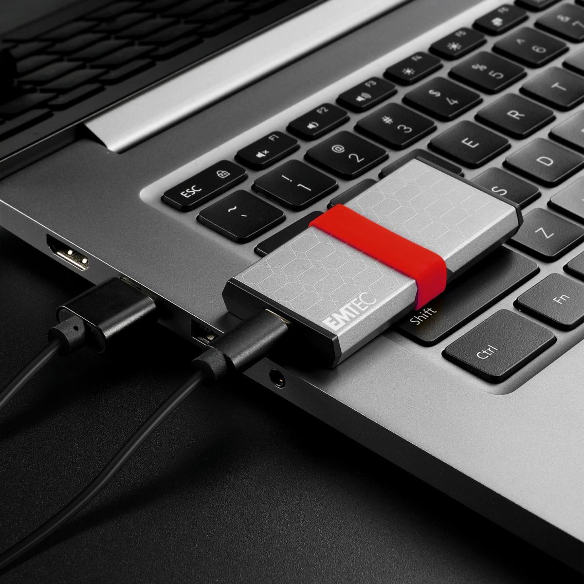 SSD i jashtëm Emtec X205, 1TB, USB 3.2 Gen2, argjendtë