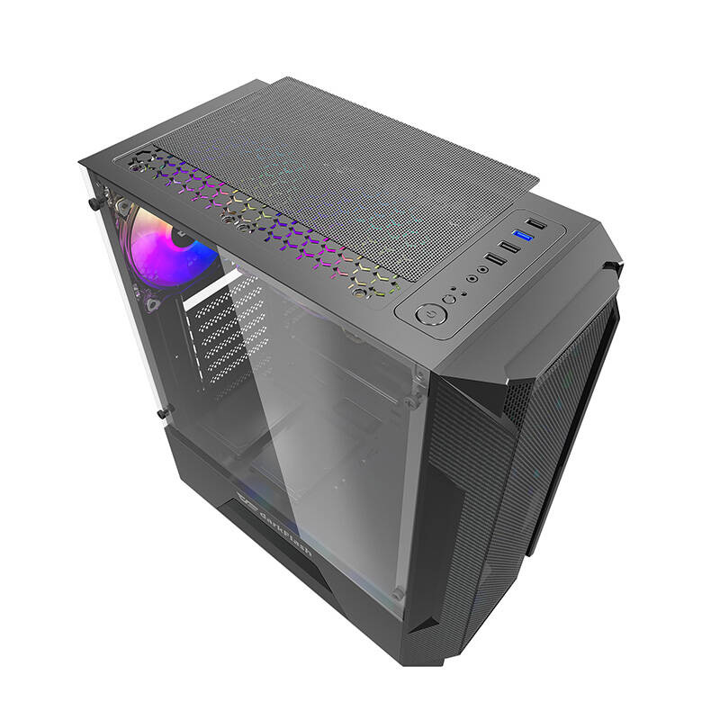 Kutia kompjuterike Darkflash DLM23, Middle Tower ATX mATX ITX, panel xhami i temperuar, e zezë