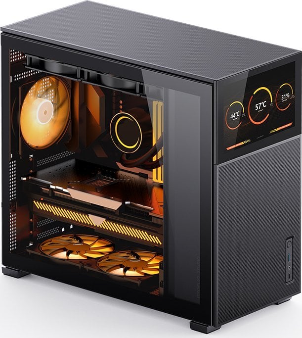 Kasë Jonsbo D41 Mesh Screen, e zezë, Midi Tower