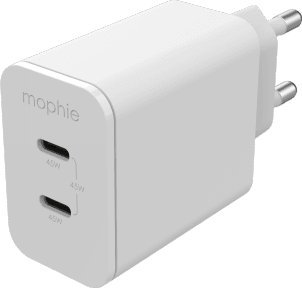 Karikues muri Zagg Mophie 409909299, 2x USB C, karikim i shpejtë, i bardhë