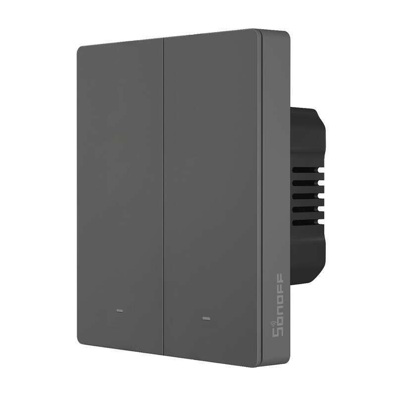 Çelës inteligjent muri Sonoff M5-2C-80, 2 kanale, WiFi, gri e errët