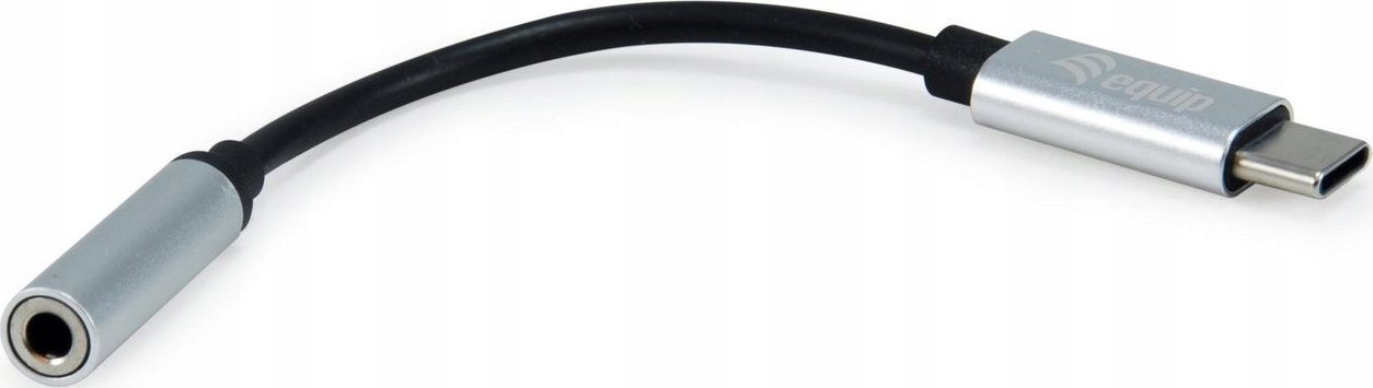 Adapter audio Equip 133474, USB-C në 3.5 mm, i zi argjendtë