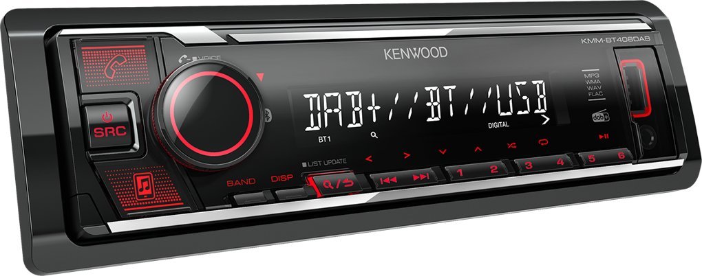 Radio makine Kenwood KMM-BT408DAB, Single DIN, Bluetooth DAB+ USB, e zezë