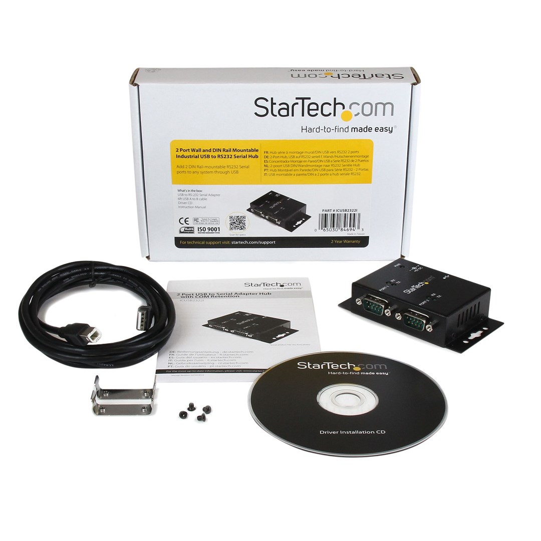 Përshtatës StarTech,2x DB9 në USB-B, RS232, FTDI Chipset, i zi