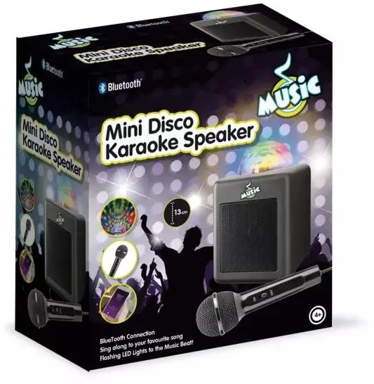 Kutia karaoke MU SIC me mikrofon, Bluetooth, drita LED disko, shumëngjyrëshe