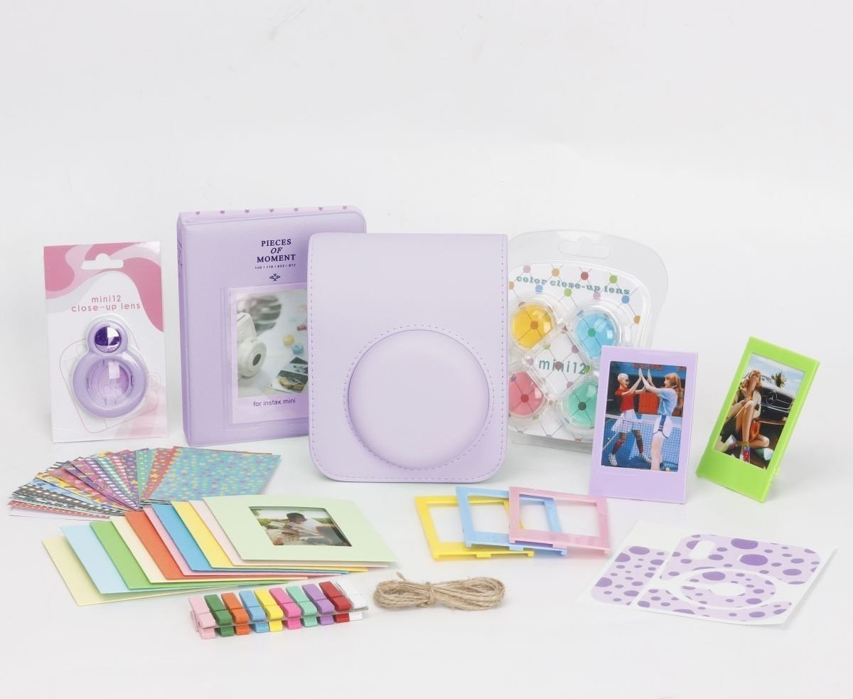 Set aksesorësh LoveInstant për Fujifilm Instax Mini 12, 8 në 1, vjollcë