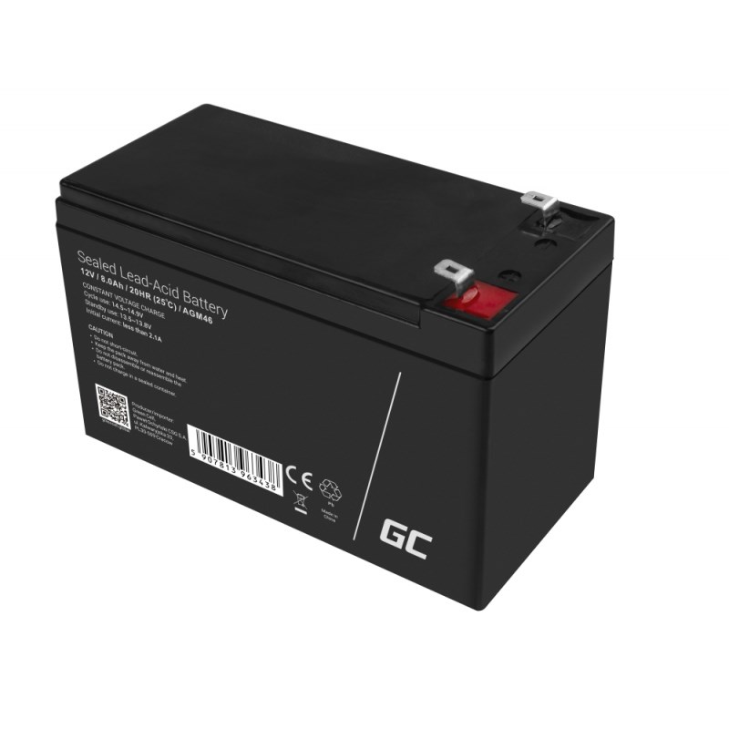 Bateri AGM Green Cell VRLA, 12V, 8Ah, e zezë