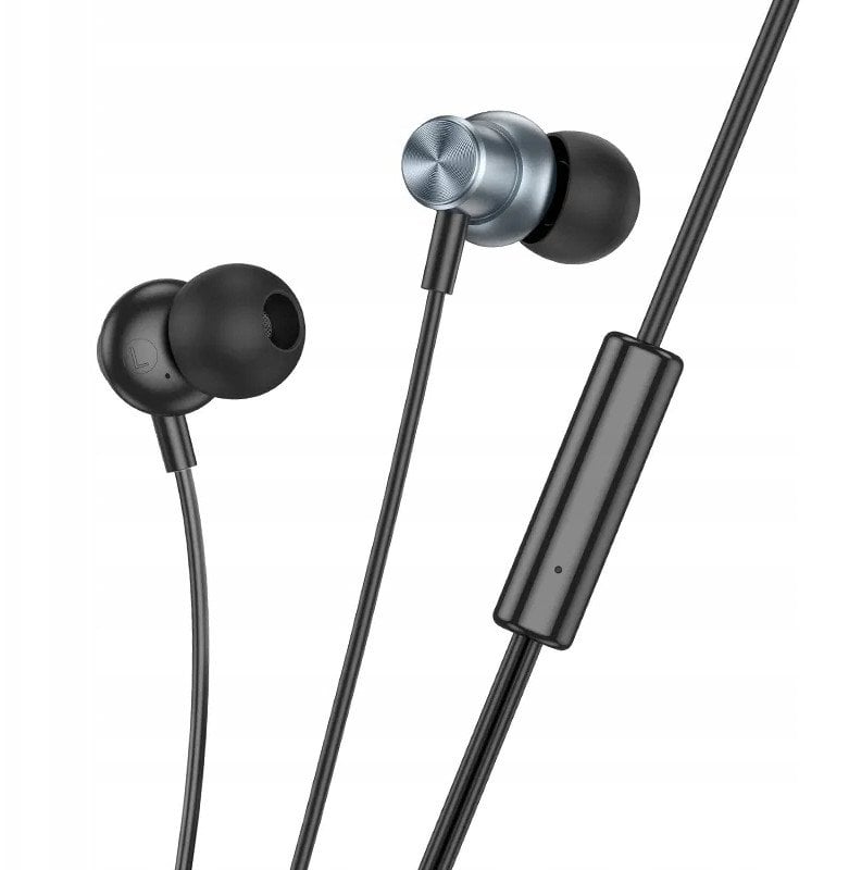 Жичани слушалки Hoco M110, 3.5 mm приклучок, со микрофон, метално сиви
