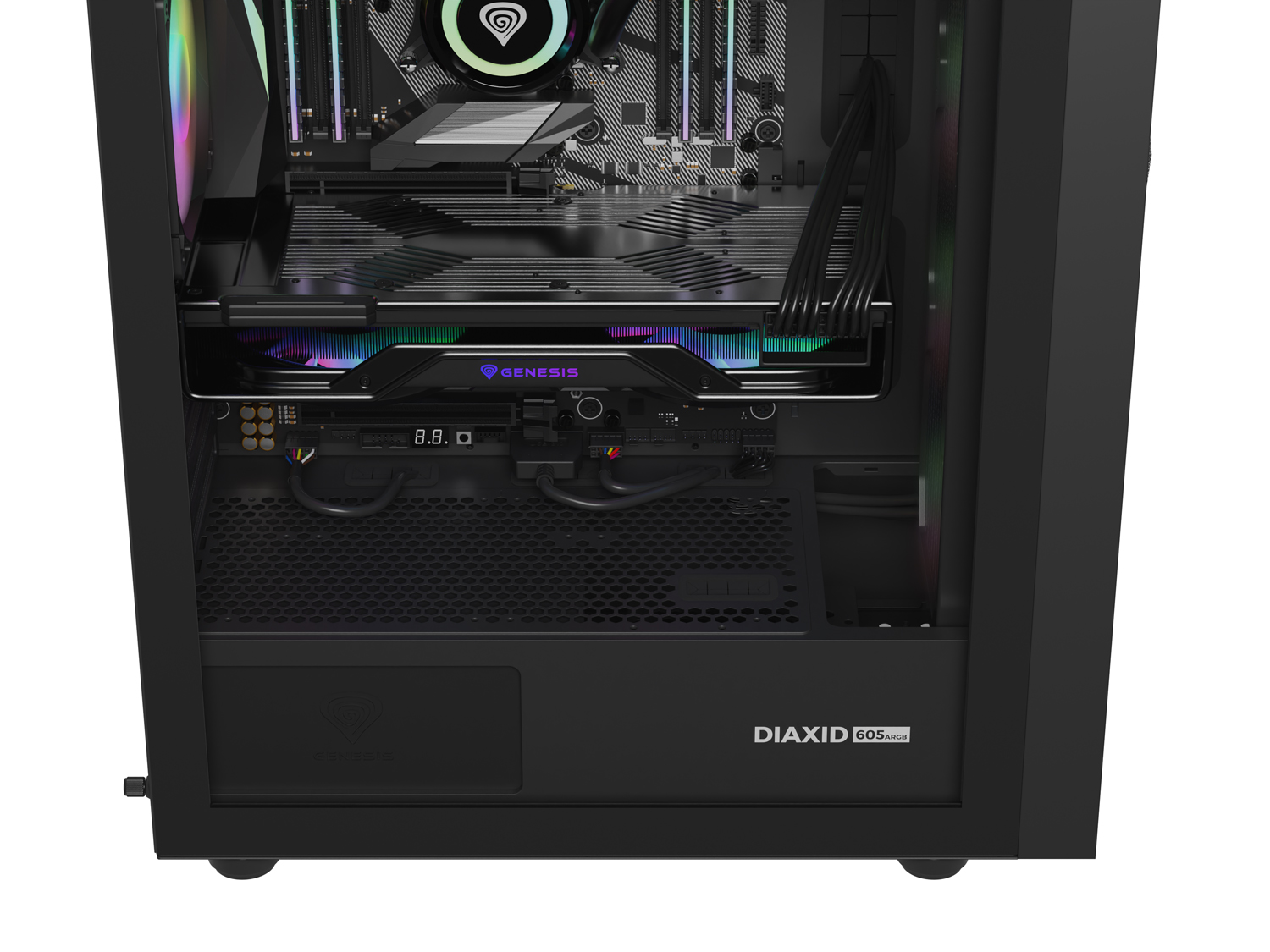 Kasë Genesis DIAXID 605 ARGB, Midi Tower, e zezë