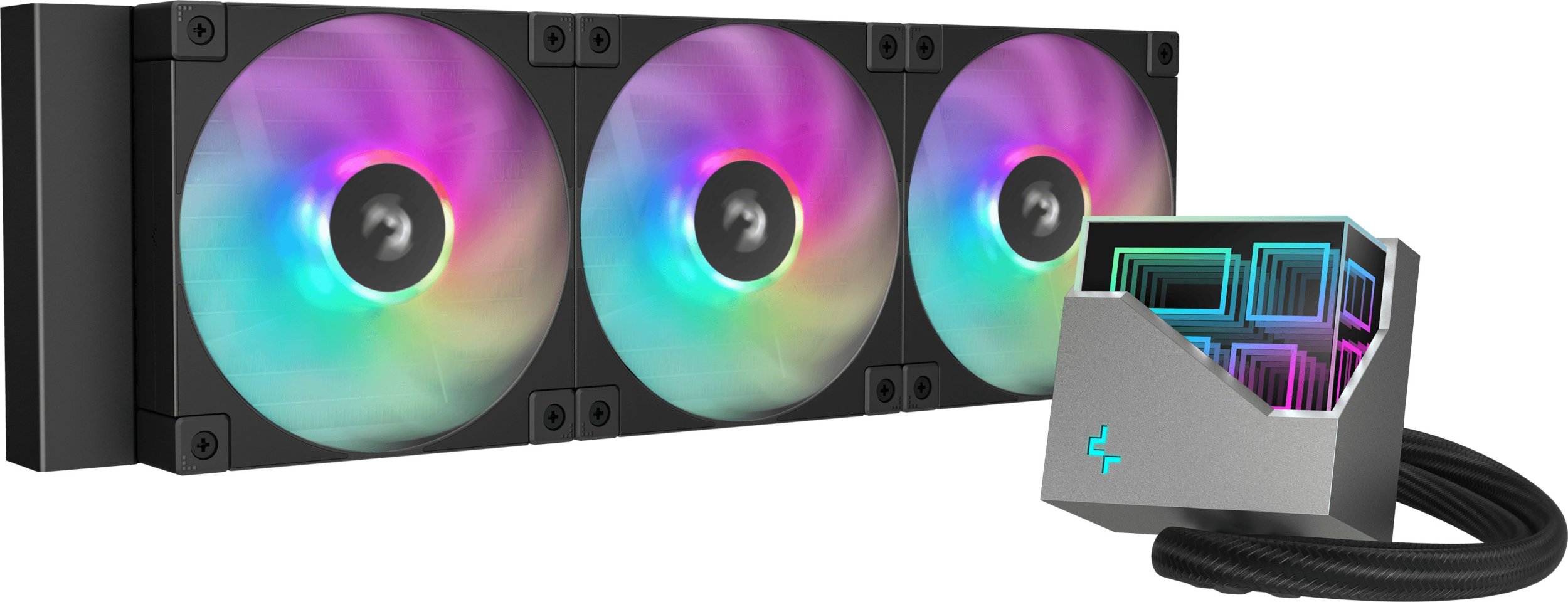 Ftohës ujor për procesor DeepCool LT360 ARGB, 360mm, 3x 12cm, i zi